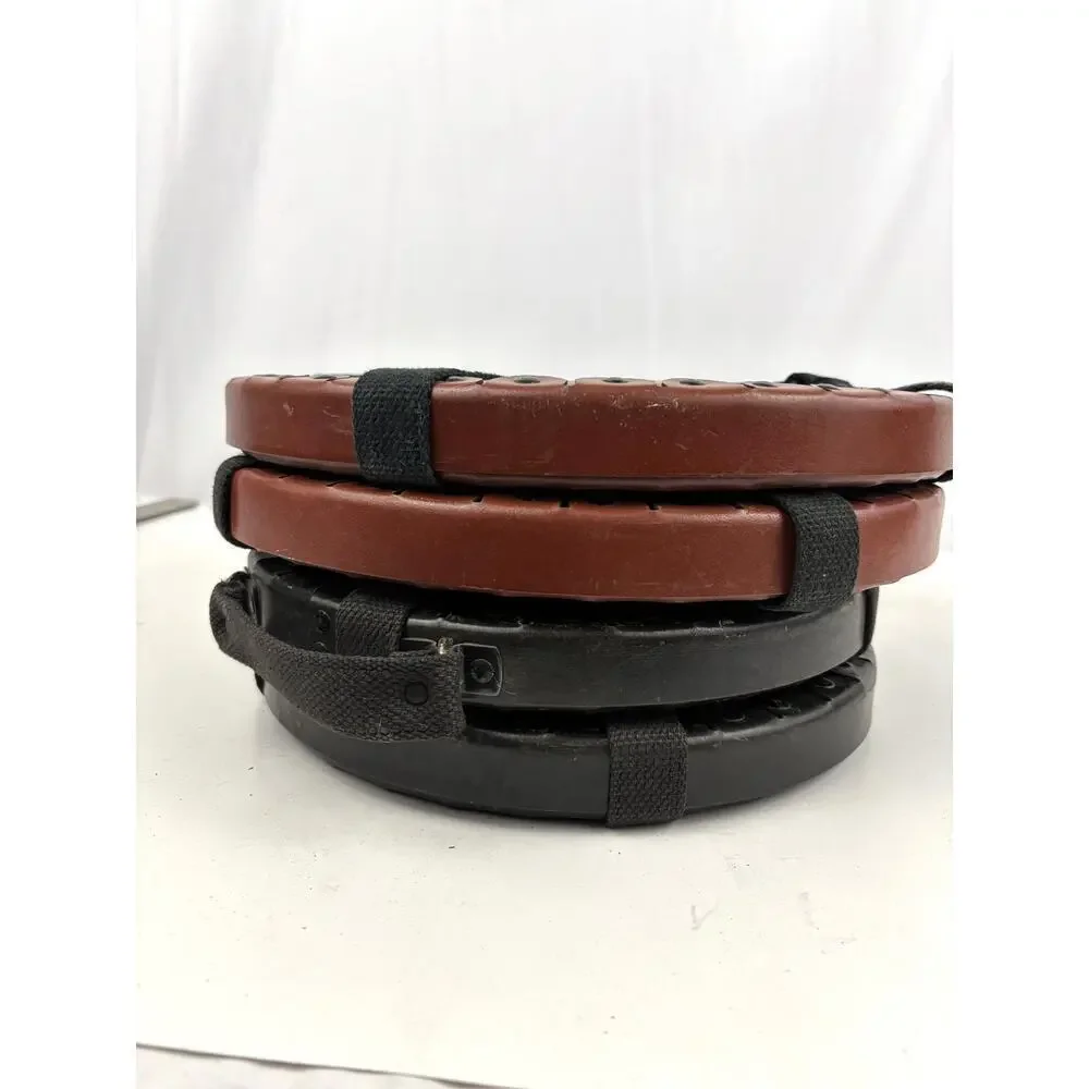 VTG Lot of 4‎ Round Film Reel Shipping Box with Canvas Straps USA Empty